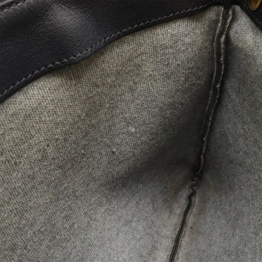 Celine Trio Large Shoulder Bag Pochette Crossbody Pouch Leather Black Silver - Picture 8 of 8